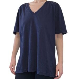 Unisex Navy V Neck Tee